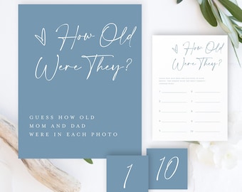 How Old Were The Parents To Be, Guess How Old Baby Shower Game, How Old Were The Parents-To-Be Game, Age Guessing, How Old Were They #f41