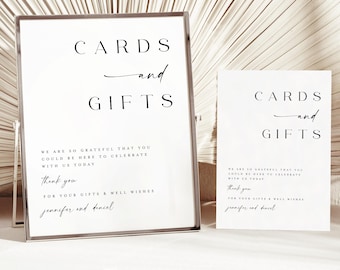 Minimalist Cards and Gifts Sign Template, Modern Wedding Gift Table Sign, Bridal Shower Gift Sign, Baby Shower Cards and Gifts Sign #fv37