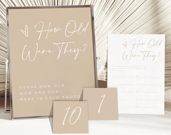 How Old Were The Parents To Be, Guess How Old Baby Shower Game, How Old Were The Parents-To-Be Game, Age Guessing, How Old Were They #f41