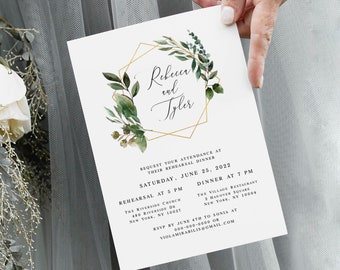 Details template 100/% editable text Templett Insert wedding invitation Download Enclosure cards Calligraphy Gold Blush Floral DIY #vmt423