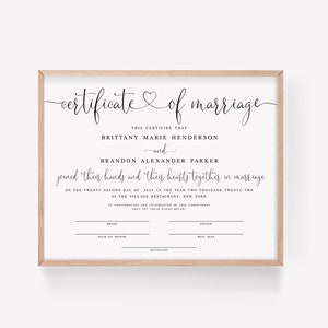 Romantische Hochzeitsurkunde, Andenken, Hochzeit, Boho, Boho, Herz, Einzigartig, Andenken, Hochzeit Geschenk, zum ausdrucken #f23
