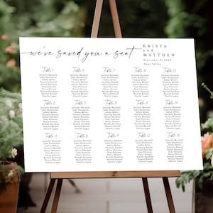Seating Chart Template, Modern Minimalist Wedding Seating Chart Sign Instant Download, Our Favorite People Large Seating Chart #f37