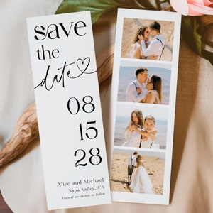 Photo Strip Save the Date, Photo Booth Save the Date Template #f38