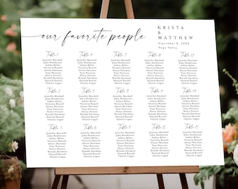 Seating Chart Template, Wedding Seating Chart Sign, Instant Download, US, UK Poster Sizes, 18x24, 24x36, A1, A2, Elegant, Modern #f37