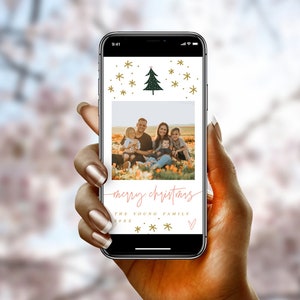 Modelo de cartão de Feliz Natal para baixar, adicione sua própria foto, eletrônico, imagem, telefone, digital, autoedição, Boas Festas, Templatett #c67