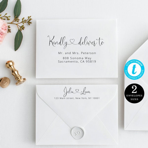 Kindly Deliver to Calligraphy Font Etsy