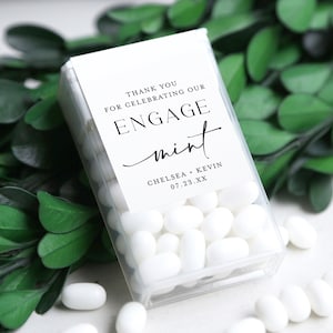 Engage Mint Tic Tac Stickers, Printable Engagement Party Tic Tac Label Template, Wedding Tic Tac Favor Stickers, Engagement Party Favor #f41