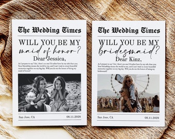Bridesmaid Proposal Card Template, Will You Be My Bridesmaid Proposal Card, Bridesmaid Newspaper Proposal Bridesmaid Newspaper Template #f41