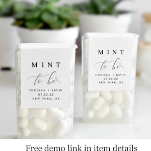 Templett Tic Tac Label Template, Mint To Be Wraparound, Printable Party Favor Sticker, Wedding Reception, Bridal Shower, Personalized #vmt12