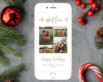 Photo Christmas Cards, Digital Holiday Card, Digital Christmas Cards Template With Pictures, Merry Christmas Cards, Modern Holiday Card #f24