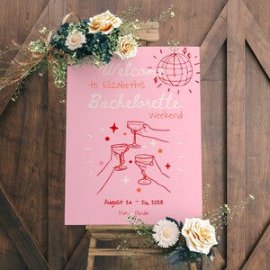 Editable Bachelorette Party Welcome Sign, Funky Colorful Bachelorette Weekend Welcome Sign Template, Bachelorette Party Welcome Poster #c97p