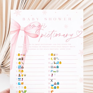 Emoji Pictionary Baby Shower Game, Editable Emoji Pictionary Game, Baby Shower Emoji Game, Emoji Baby Shower Game With Answer Key #b14