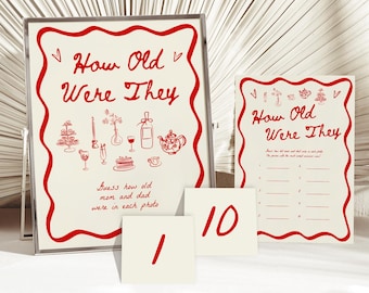 How Old Were The Parents To Be, Guess How Old Baby Shower Game, How Old Were The Parents-To-Be Game, Age Guessing, How Old Were They #с97