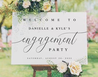 Engagement Sign, Fully Editable Template, Edit With Templett, Welcome Board, Printable Party Poster, Digital Download, Customizable #vmt12