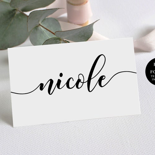 Printable Wedding Name Cards Template Digital Download 100 Etsy