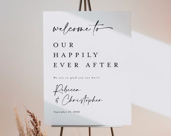 Wedding Welcome Sign Template, Happily Ever After Party Welcome Sign, Reception Welcome Sign, Welcome To Our Happily Ever After Party #f41