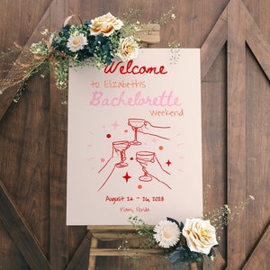 Hand Drawn Style Bachelorette Party Welcome Sign, Instant Download Bachelorette Weekend Welcome Sign Template, Bachelorette Decorations #c97