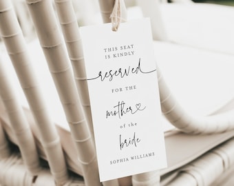 Reserved Seating Tags For Wedding, Reserved Chair Tags, Minimalist Wedding Reserved Seat Sign, Wedding Seating Tag Reserved Wedding Tag #f44