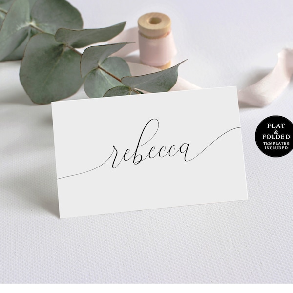 Printable Wedding Name Cards Template, Self-Editing, Digital Download, Editable Text, Templett, Escord Table Decor, Place Card, Moder #vmt12