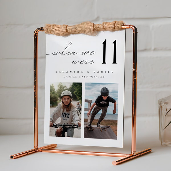 Photo Table Numbers Wedding, Minimalist Table Numbers Template, When We Were Age Table Numbers, Childhood Ages Table Numbers Digital #f45