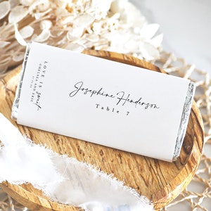 Sjabloon voor minimalistische bruiloft plaatskaarten, chocolade wrapper, candybar wrapper sjabloon, bruiloft gunst label, vrijgezellenfeest gunsten, DIY #f41