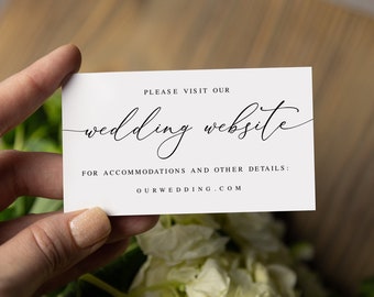Wedding Website Card Template, 100% Editable, Invitation Insert, Edit With Templett, Invite Enclosure, Information, Accommodations #vmt10