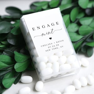 Tic Tac Label Template, Mint To Be Wraparound, 100% Editable Text, Engagement Party Labels, Printable Favor Sticker, Reception Heart #vmt410