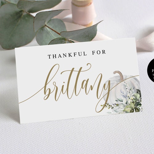 Thanksgiving Place Cards Printable Pumpkin Printable - Etsy