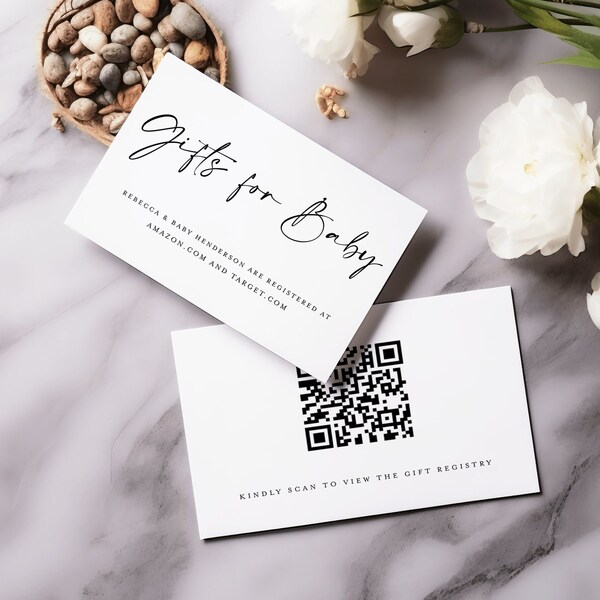 Qr Code Baby Shower Registry Etsy Australia