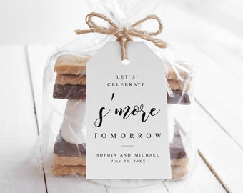 Rehearsal Dinner S'More Love Template, Templett, Instant download, Printable Sticker, Self-Editing, Personalized Label, Minimalist #vmt510