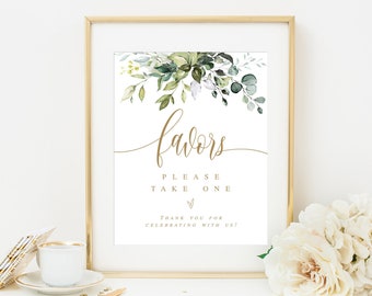 Favors Sign Template, Edit With Templett, Instant Download, Please Take One, 100% Editable, Wedding, Bridal Shower, Baby Shower, Custom #c61