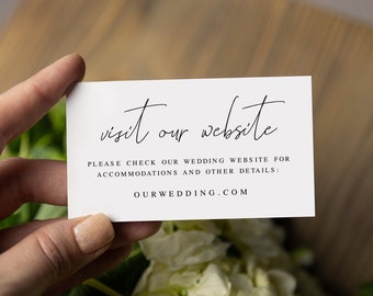 Wedding Website Card Template, Templett, Invitation Insert, Invite Enclosure, Printable, Information, Accommodations, Customizable #vmt810