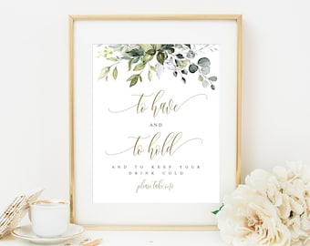 Hochzeit Gefälligkeiten Zeichen Templett Hochzeit koozies zu haben und zu halten und Ihr Getränk kalt zu halten Can koozies Brautjungfer Greenery Gold DIY #c61