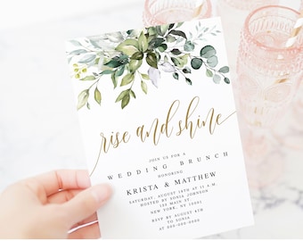 Rise and Shine Invitation Template, Instant download, Templett, 5x7, Download, Try Before You Buy, 100% Editable Text, Wedding Brunch #c61