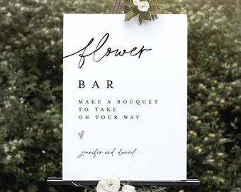 Flower Bar Sign Template, Build Your Bouquet, Digital Download, Wedding Flower Favors, Bridal Flower Bar Decor, Custom, Baby Shower #f38