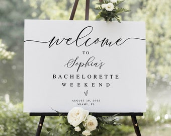 Bachelorette Weekend Welcome Sign Template, Printable, Welcome To Bachelorette Party Sign, Personalized, Templett, Instant Download #vmt410