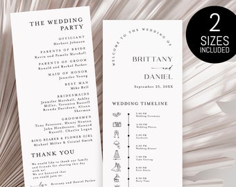 Monogram wedding program Editable template Wedding program template download DIY wedding programs Elegant wedding programs printable #f40