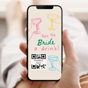 Kup Pannie Młodej drinka Kod QR, Edytowalny Kup Pannie Młodej drinka Szablon Instagram Story, Venmo Kup Pannie Młodej drinka, Pay Pal #c97