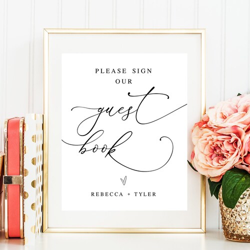Please Sign Our Guestbook Sign Template 100% Editable Text - Etsy