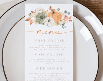 Thanksgiving Dinner Menu Template, Thanksgiving Menu Card, Thanksgiving Dinner Menu Printable, Fall Menu Card, Fall Dinner Menu Card #ct86