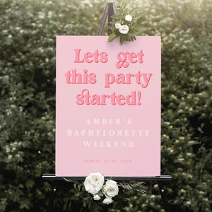 Bachelorette Weekend Welcome Sign Template, Edit With Templett, Instant Download, Welcome To Bachelorette Party Sign Template, Poster f42 image 1