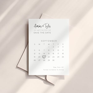 Plantilla para guardar la fecha en un calendario, Templett, totalmente editable, descarga instantánea, descargable, escandinava, moderna, rústica, minimalista, con forma de corazón #f22