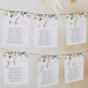 Modello per la tabella dei posti a sedere sospesa per matrimonio Greenery, modello per la tabella dei posti a sedere del tavolo Greenery, modello per la tabella dei posti a sedere del tavolo, cartello per la tabella dei posti a sedere del matrimonio Boho #c61
