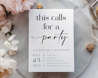 Let's Celebrate Party Invitation, Surprise Party Invite, Special Event Online Invitation, Lets Celebrate This Calls For A Party Invite #f41