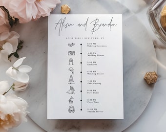 Timeline Template, Schedule Of Events, Templett, Instant Download, Wedding Party Time Line, DIY Personalized, Hotel Welcome, Itinerary #f39