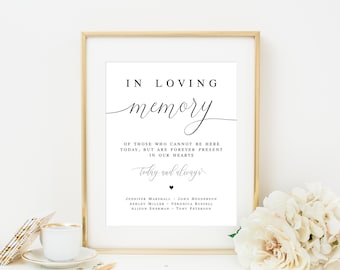 Elegant In Loving Memory Sign Template, Try Before You Buy, Memorial Sign At Wedding, Digital Download, Printable, DIY Personalized #vmt12