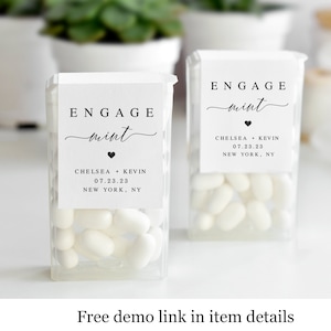 Tic Tac Label Template, Mint To Be Wraparound, 100% Editable Text, Engagement Party Labels, Printable Favor Sticker, Reception Heart #vmt410