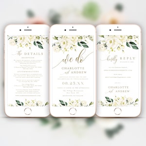 Digitale Hochzeitseinladung, Hochzeitseinladung, Hochzeitseinladung, Hochzeitseinladung, digitale Hochzeit einladen, Einladungskarte, Floral #c16