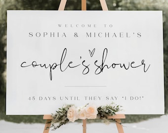 Canva Welcome Sign Templates: Couples Shower Sign (Digital Download) #fv35