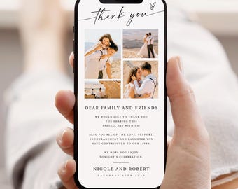 Digital Thank You Card Template, Electronic Thank You Card, Minimalist Phone Thank You Card, Text Message Thank You eCard, Paperless #f37